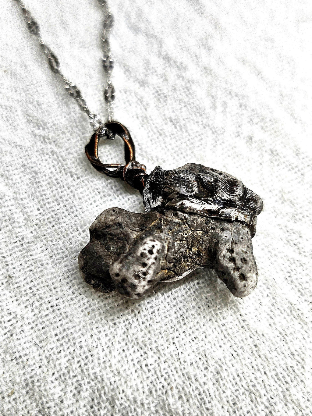 Hawaiian Black Coral Pendant Necklace - Rustic Boho Handmade Jewelry Gift for Her - Unique Statement Piece with FREE SHIPPING