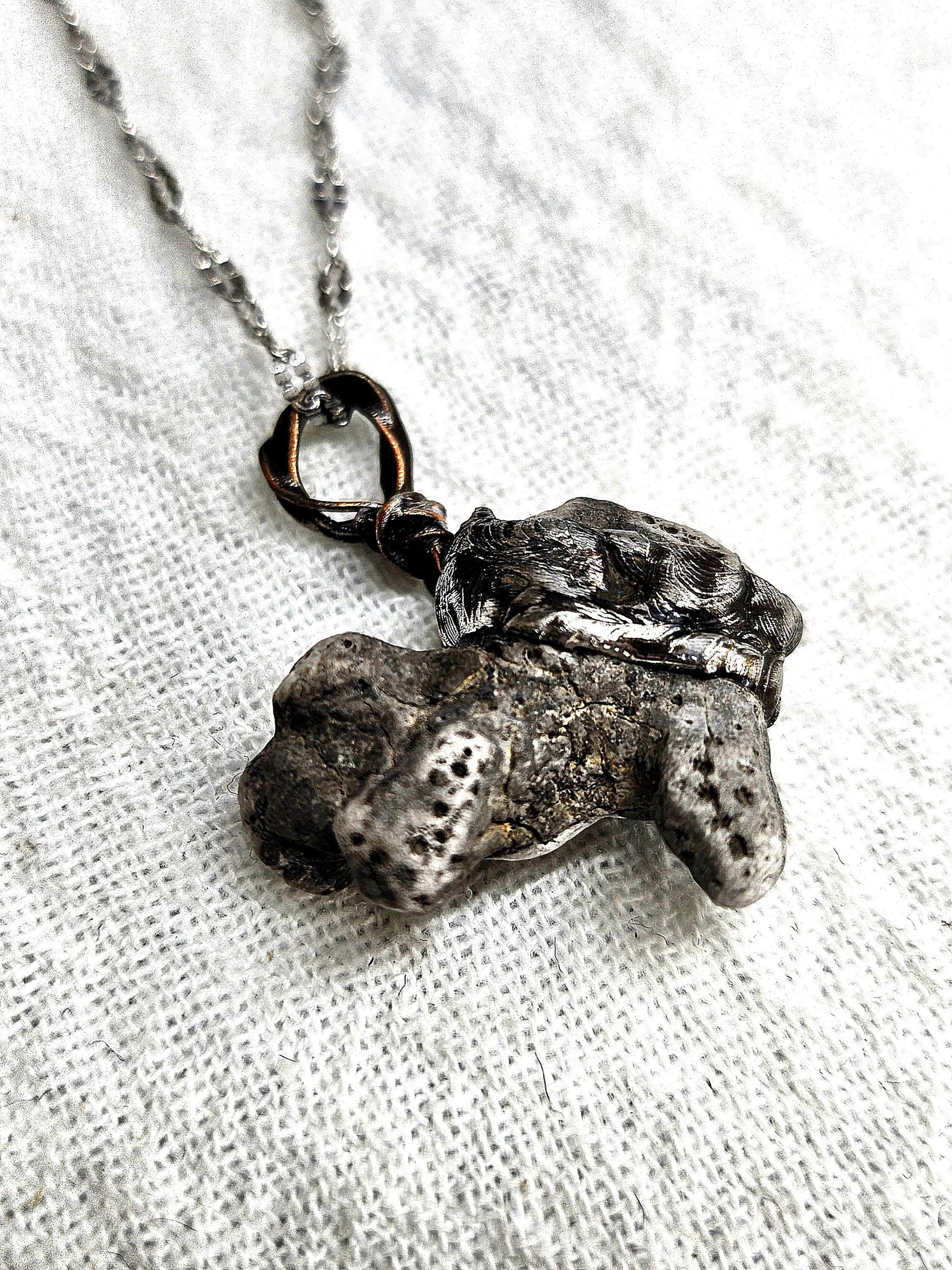 Hawaiian Black Coral Pendant Necklace - Rustic Boho Handmade Jewelry Gift for Her - Unique Statement Piece with FREE SHIPPING