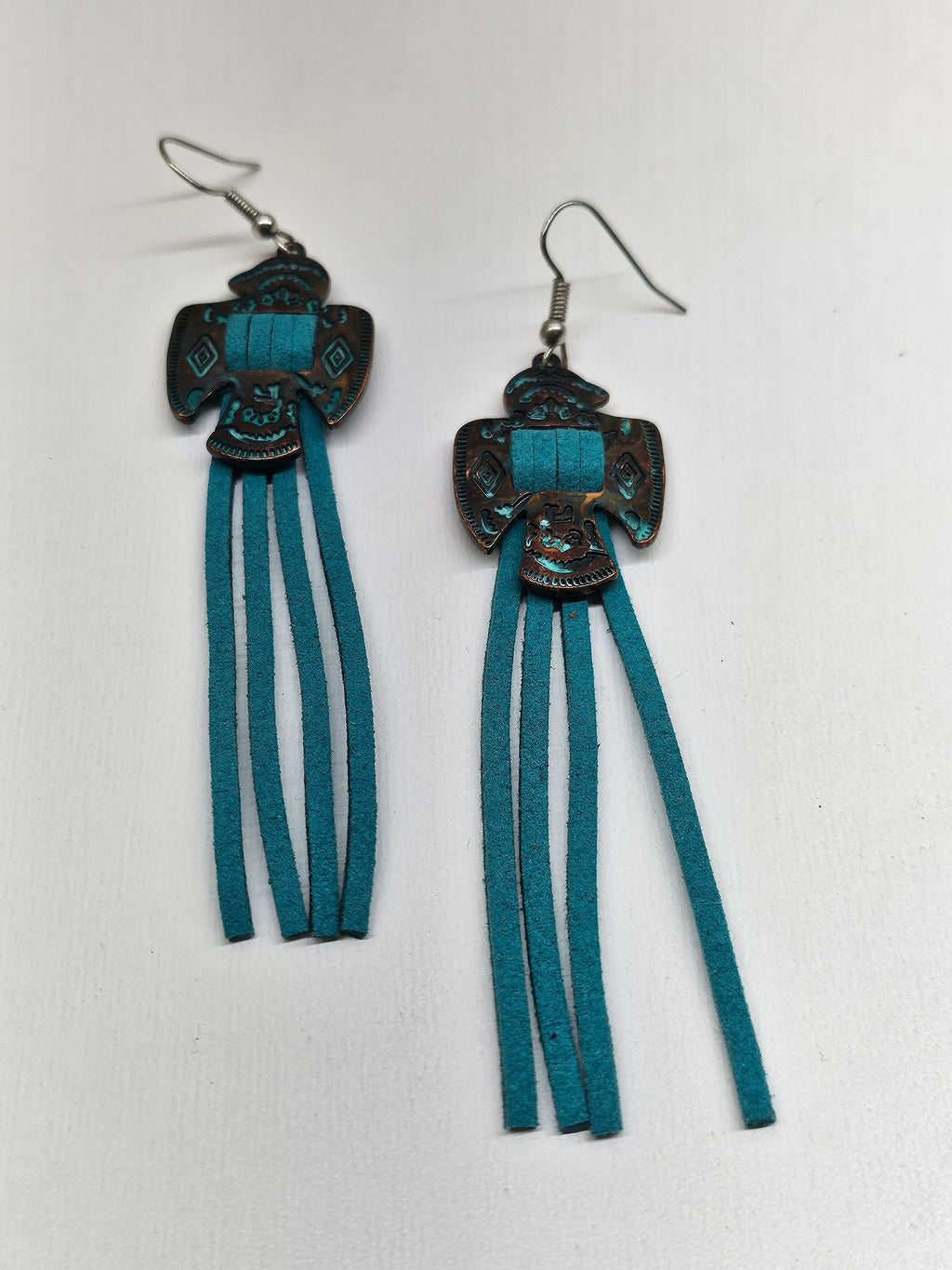 25-Inch Leather  Concho Earrings with Stainless Steel Hooks - Rustic Charm Meets Modern Style for Effortless Elegance
