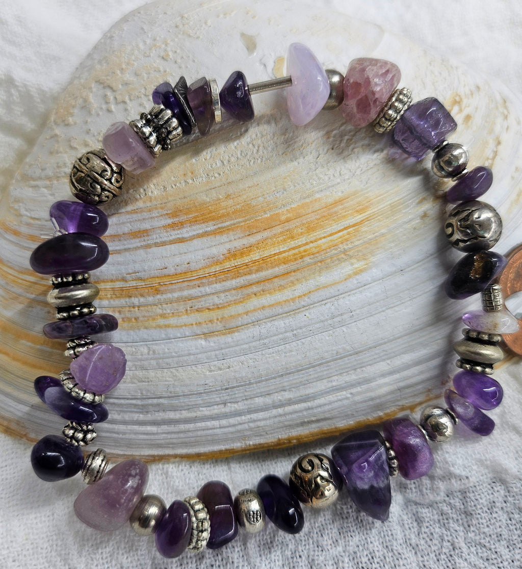Natural Amethyst Stone Stretch Bracelet for Inner Calm Unique Style and Everyday Elegance