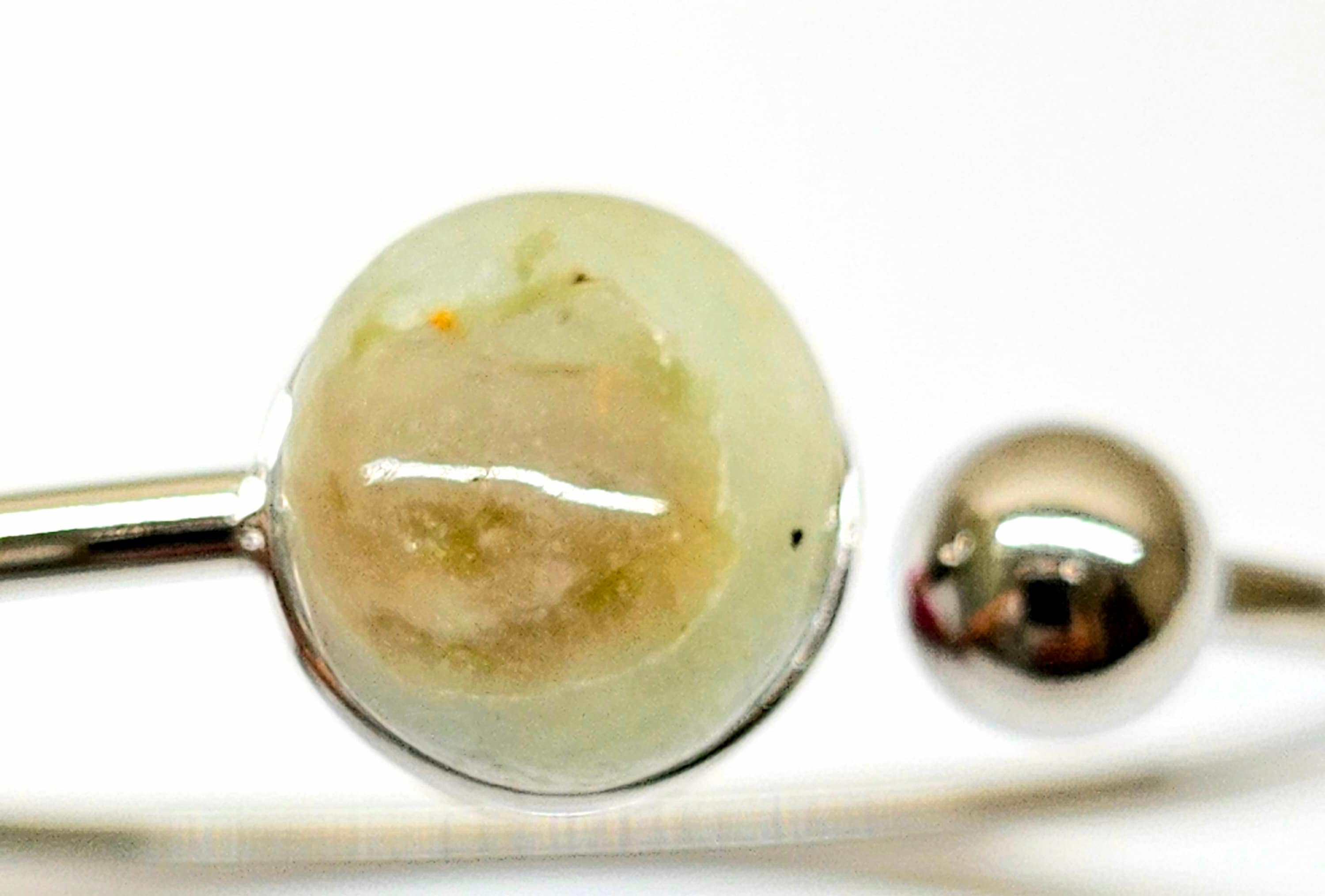 Yellow Agate Adjustable Bangle Bracelet in Stainless Steel - Sunshine-Inspired Motivational Jewelry for Positive Vibes Daily Inspiration