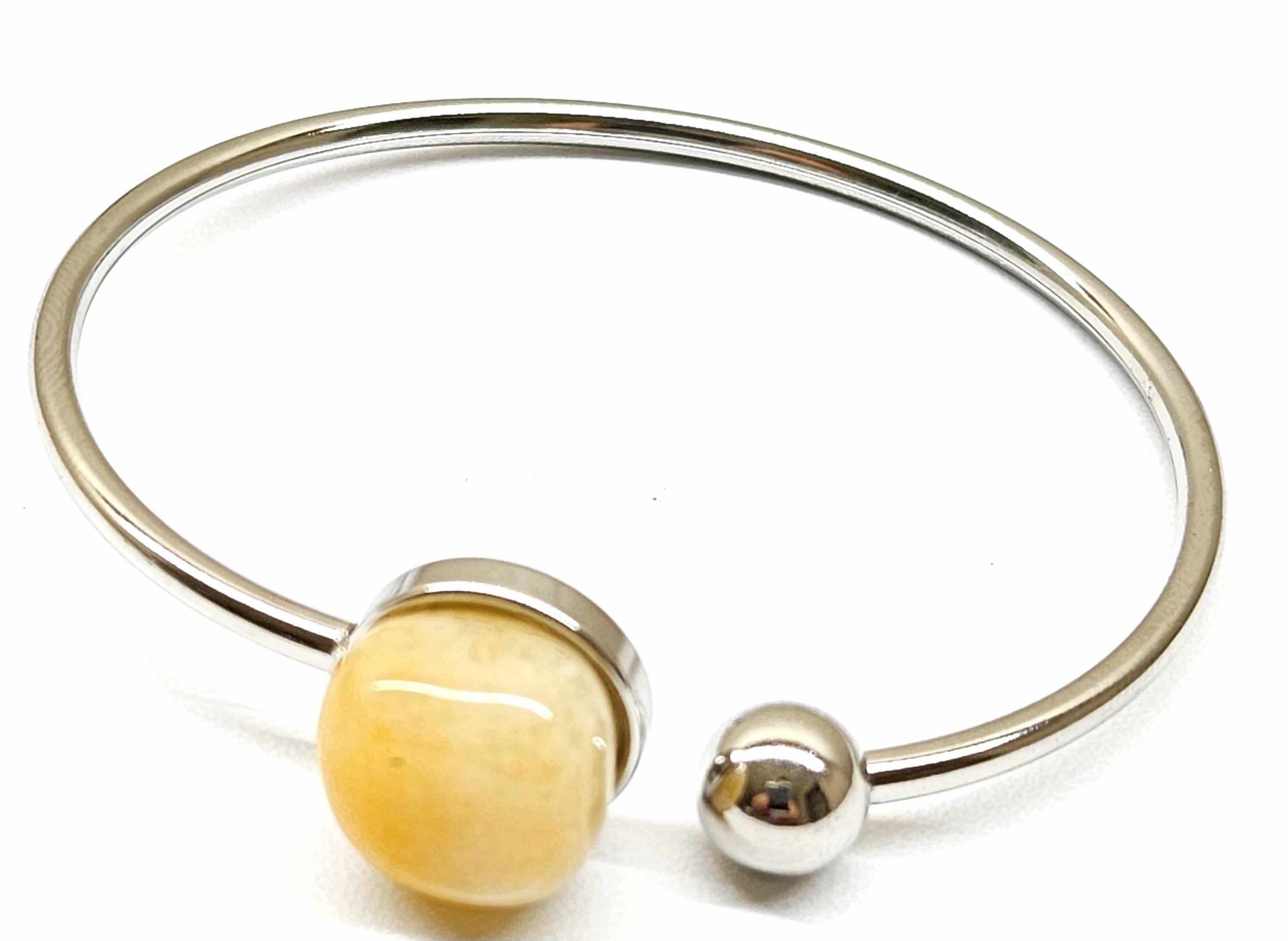 Yellow Aventurine Stainless Steel Adjustable Bangle Bracelet for Courage Self-Belief Cheerful Gemstone Accessory