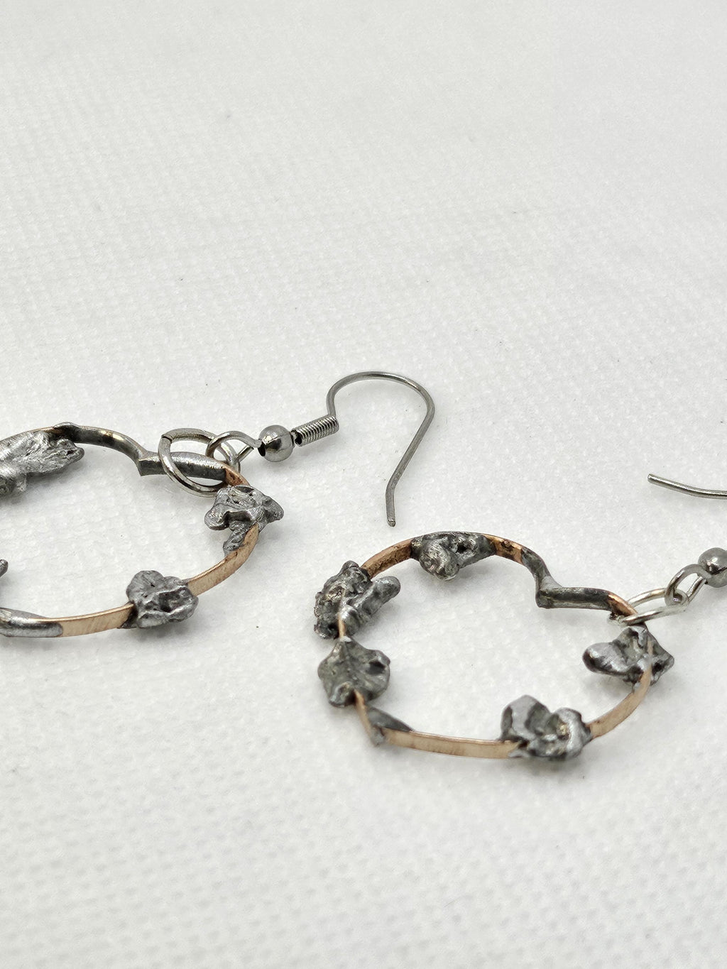 Handmade Pearl & Pyrite Pendant Necklace Earrings Set