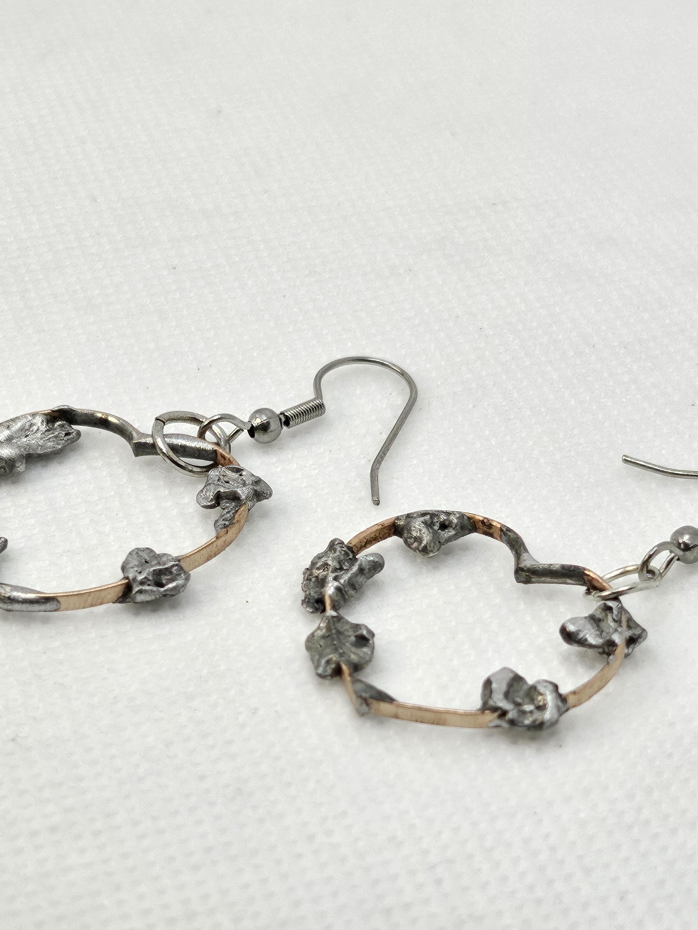 Handmade Pearl & Pyrite Pendant Necklace Earrings Set