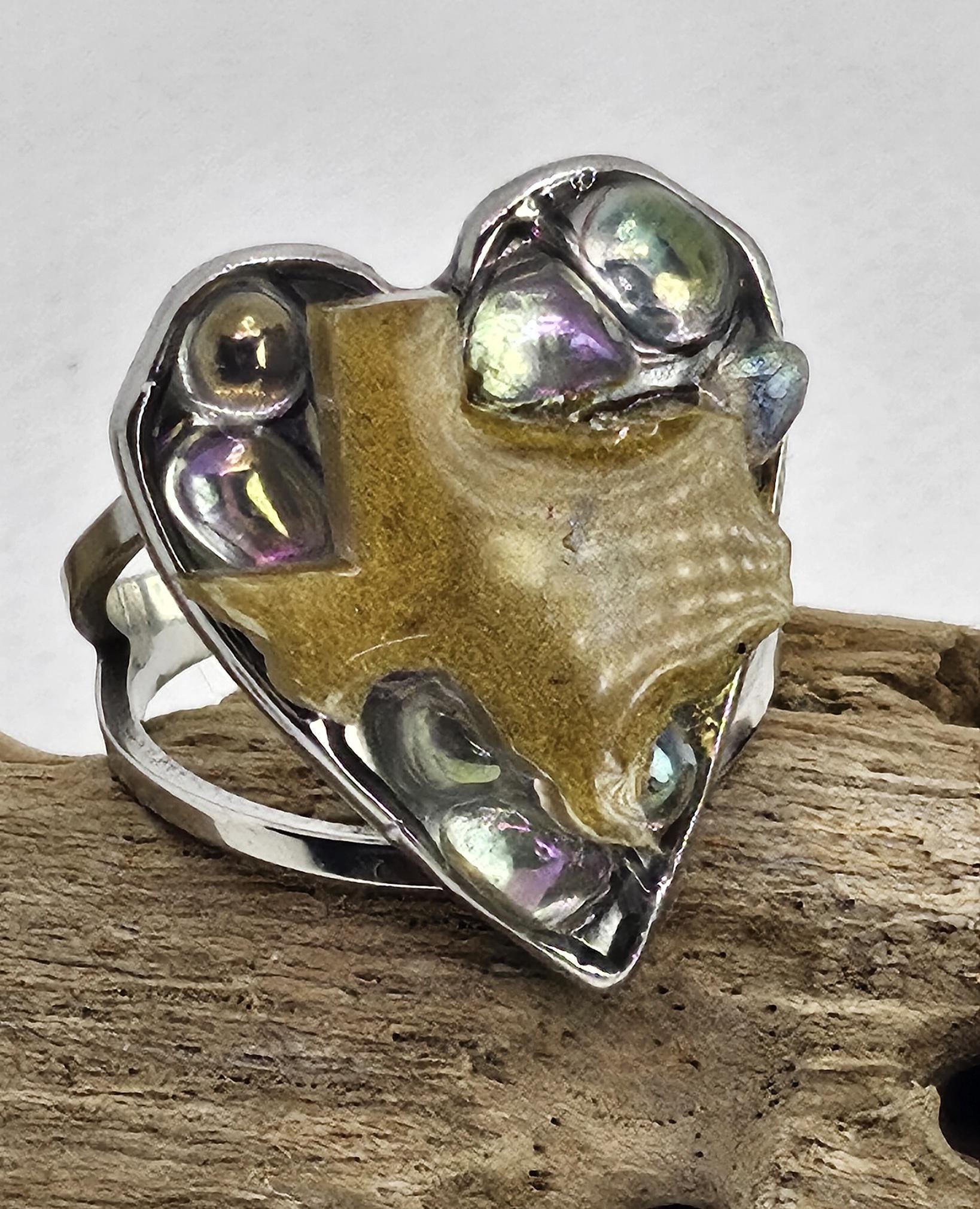 Texas Citrine Stainless Steel Adjustable Ring