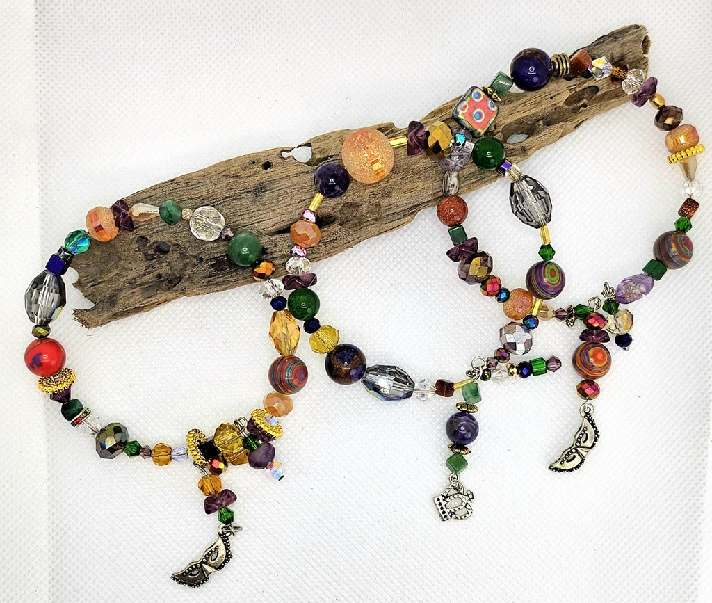 Crystal & Stone 3-Wrap Bracelet: Memory Wire Bangle