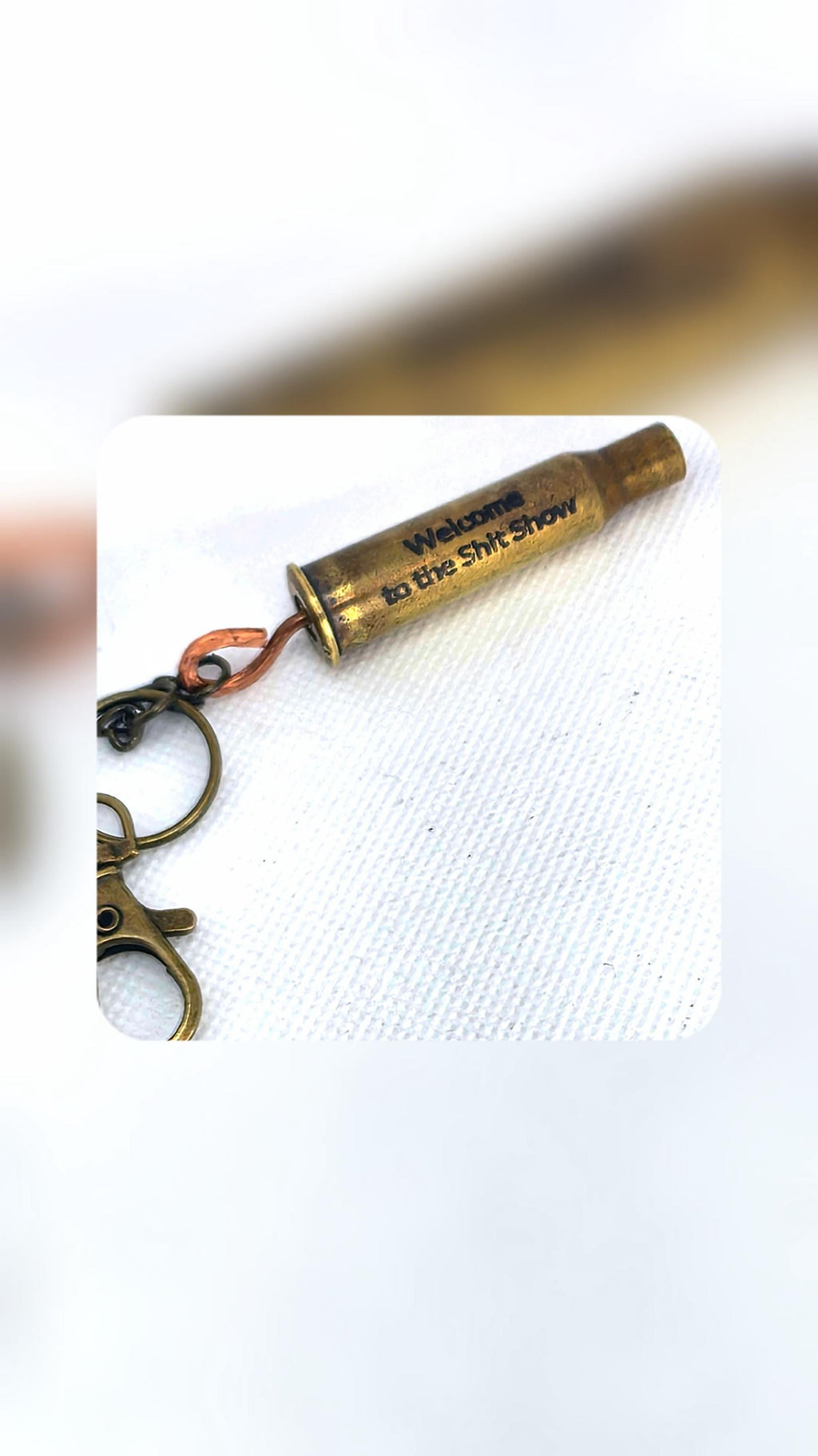 Handmade Bullet Casing Keychain – Engraved Brass Ammo Key Ring with Funny, Patriotic & Country Sayings – Rustic Gift for Him or Her