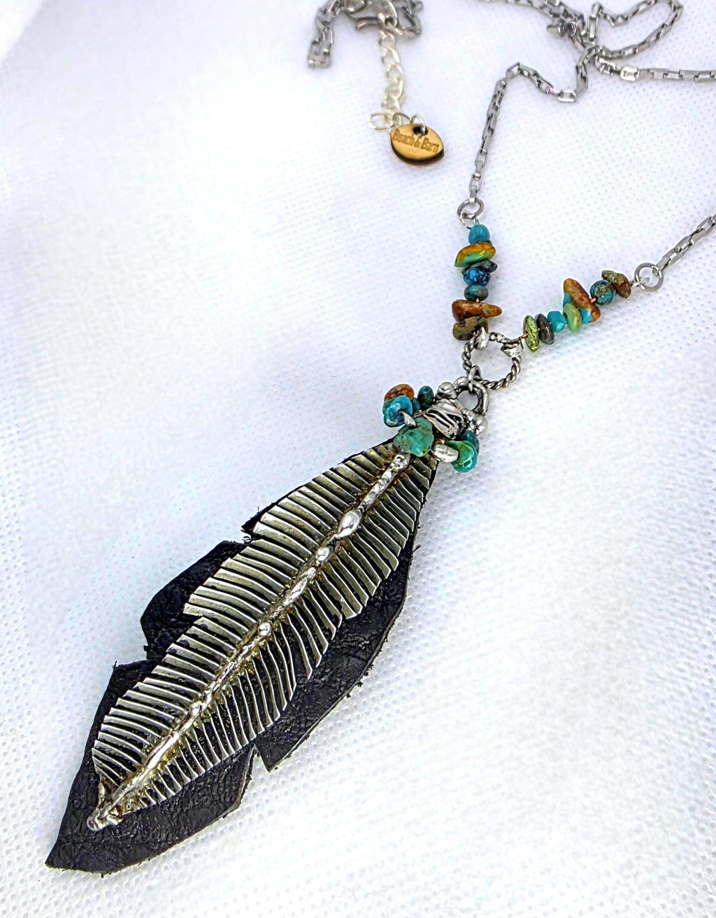 Handcut Textured Leather Feather |Charm Earrings with Historical Window Screen, Pendant for Unique Style