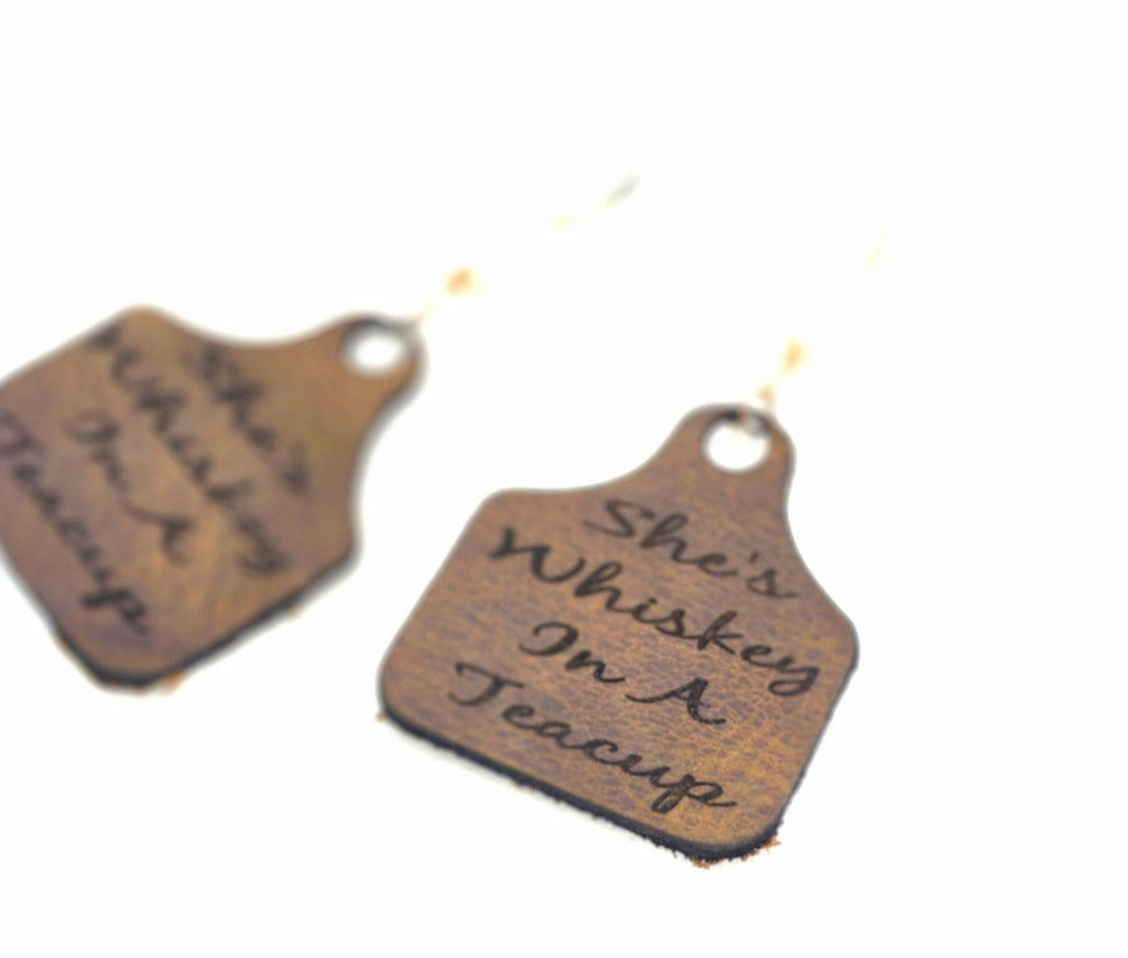 Handmade Leather Earrings: Copper Wire Wrapped Pearl, Western Boho