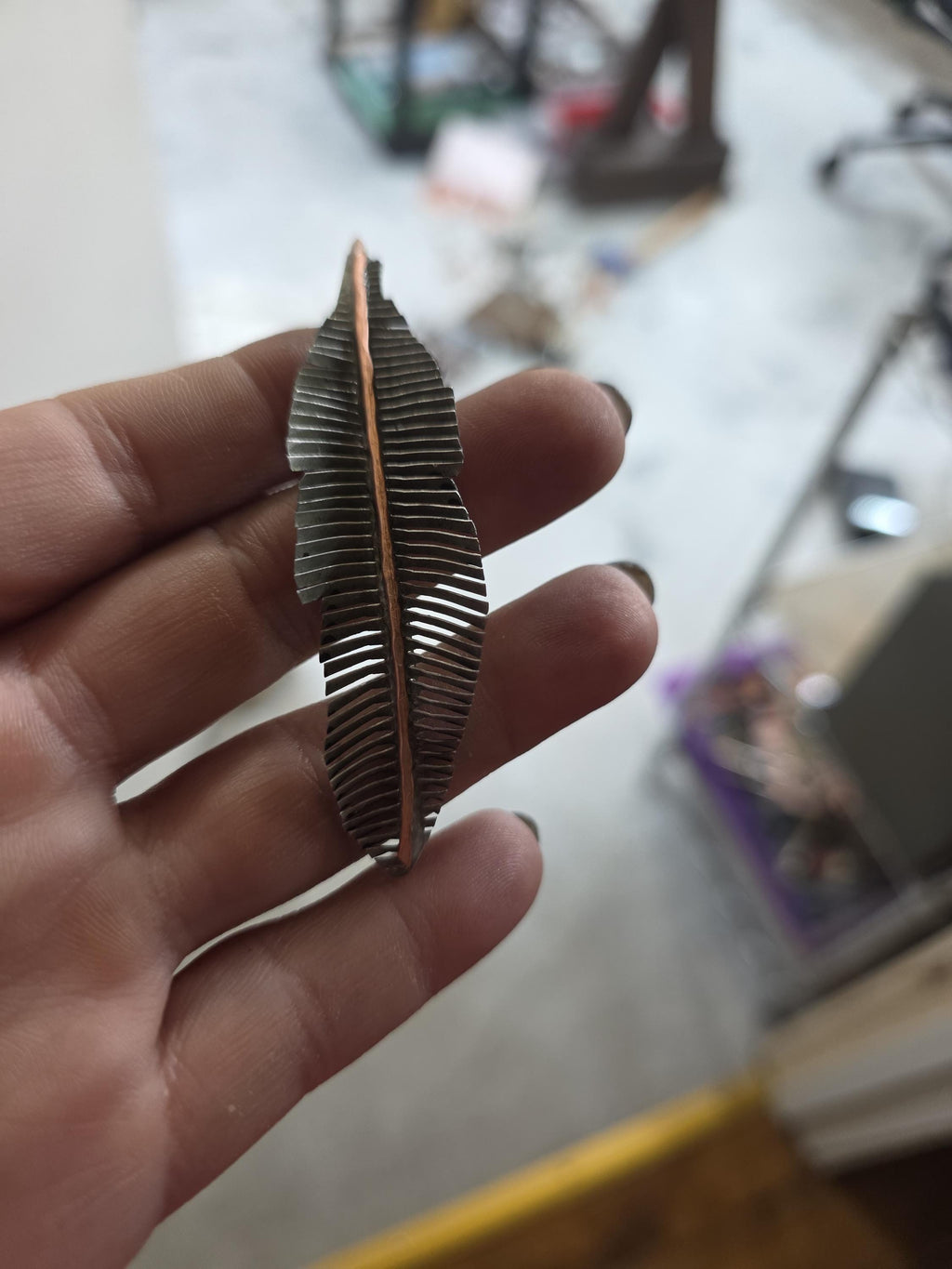 Handcut Textured Leather Feather |Charm Earrings with Historical Window Screen, Pendant for Unique Style