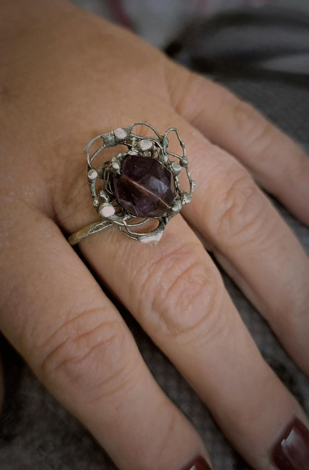 The Unraveling – Amethyst Statement Ring | Unbroken Collection