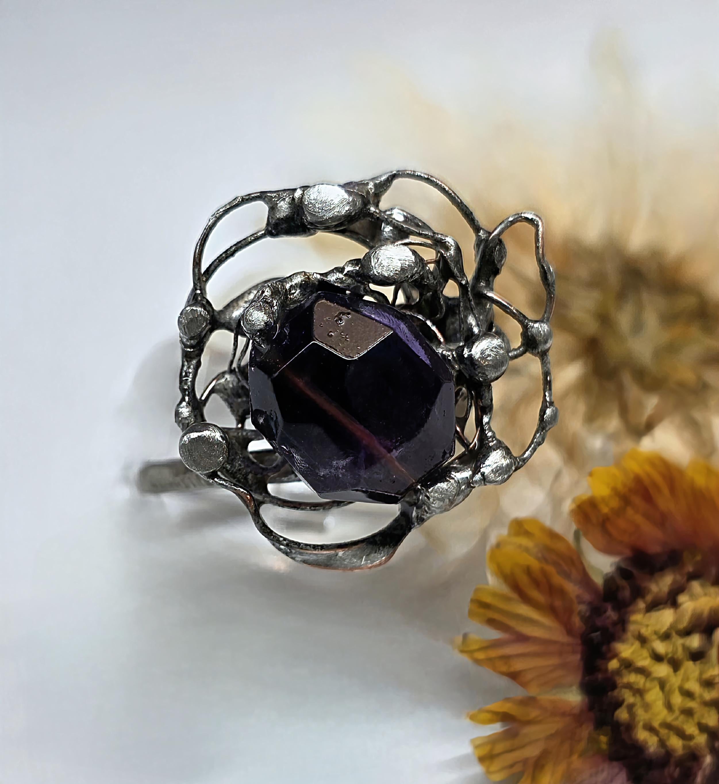The Unraveling – Amethyst Statement Ring | Unbroken Collection