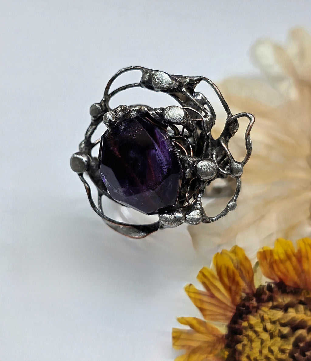 The Unraveling – Amethyst Statement Ring | Unbroken Collection