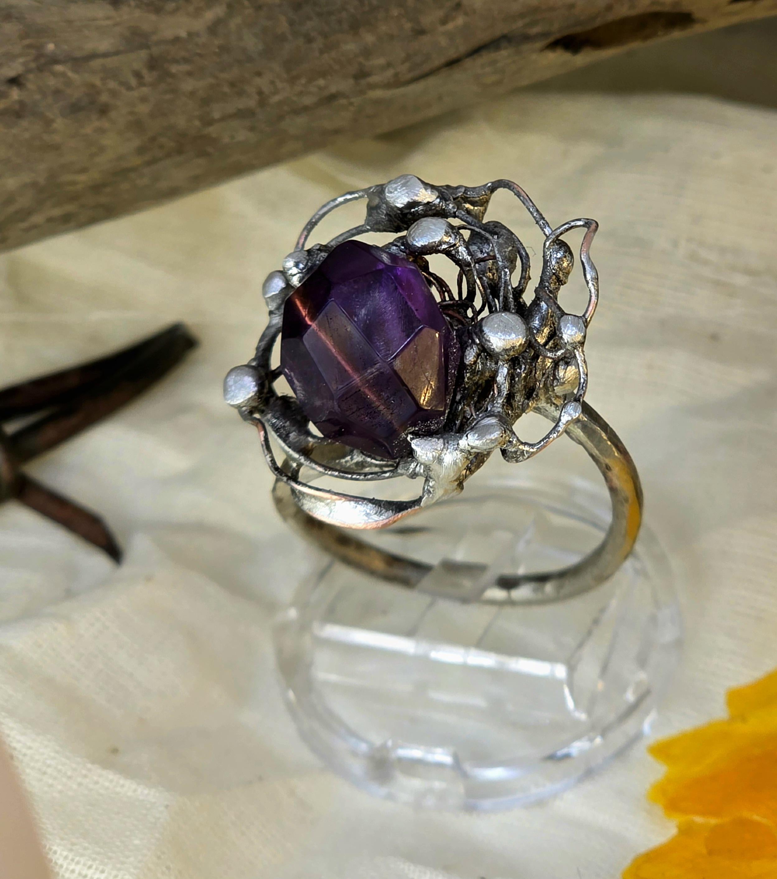 The Unraveling – Amethyst Statement Ring | Unbroken Collection