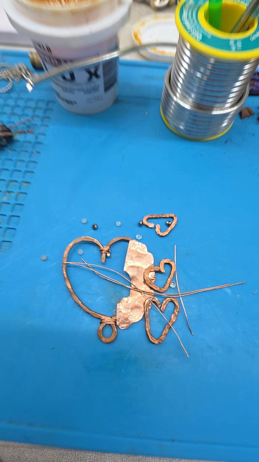 Still Connected – Forged Copper and Silver Heart Pendant with Turquoise | Unbroken Collection