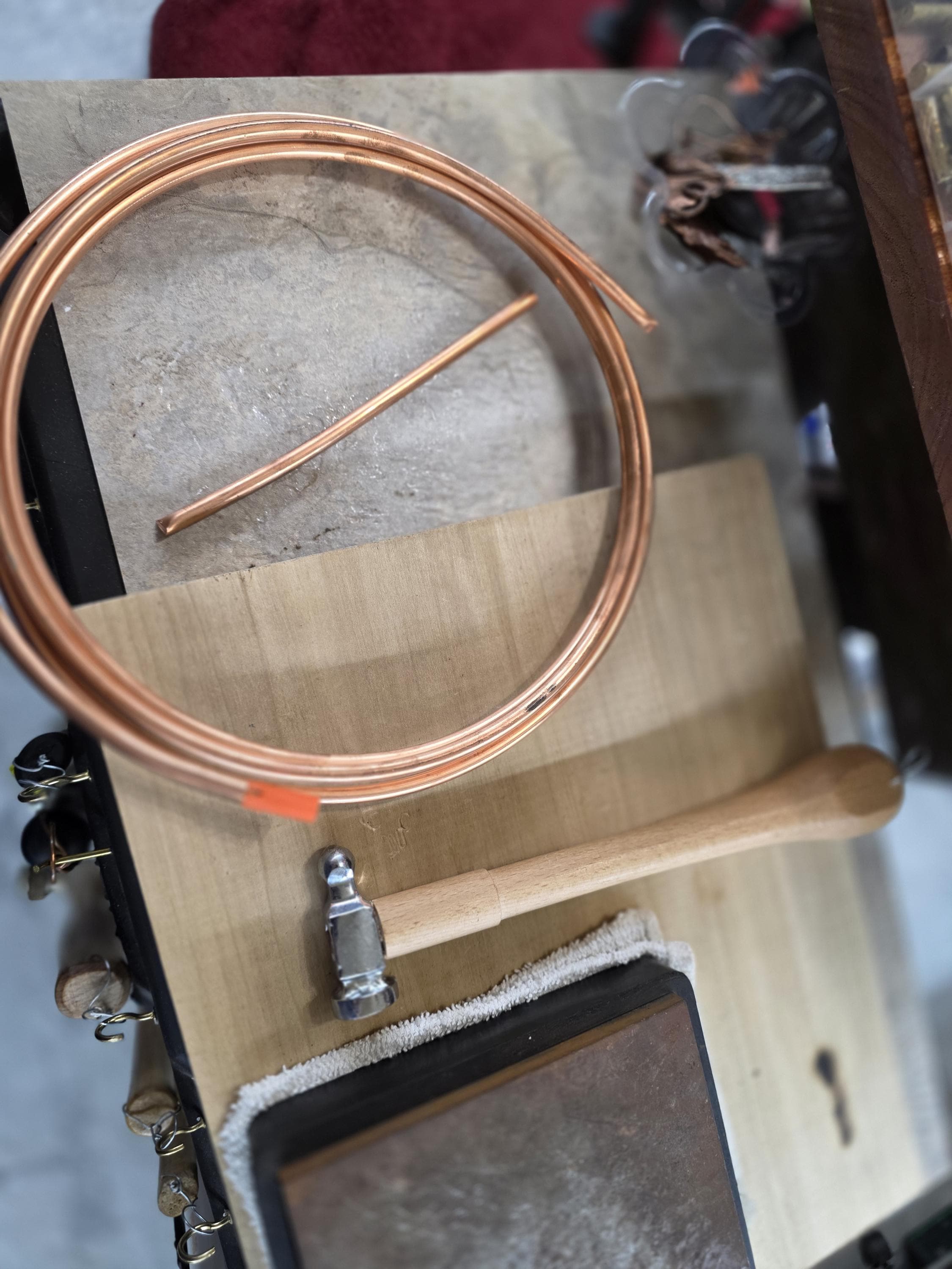 Torn | Hammered Soul Cuff Bracelet – Hand Forged Copper & Silver Solder with Labradorite Stone Rustic Artisan Jewelry – Unbroken Collection