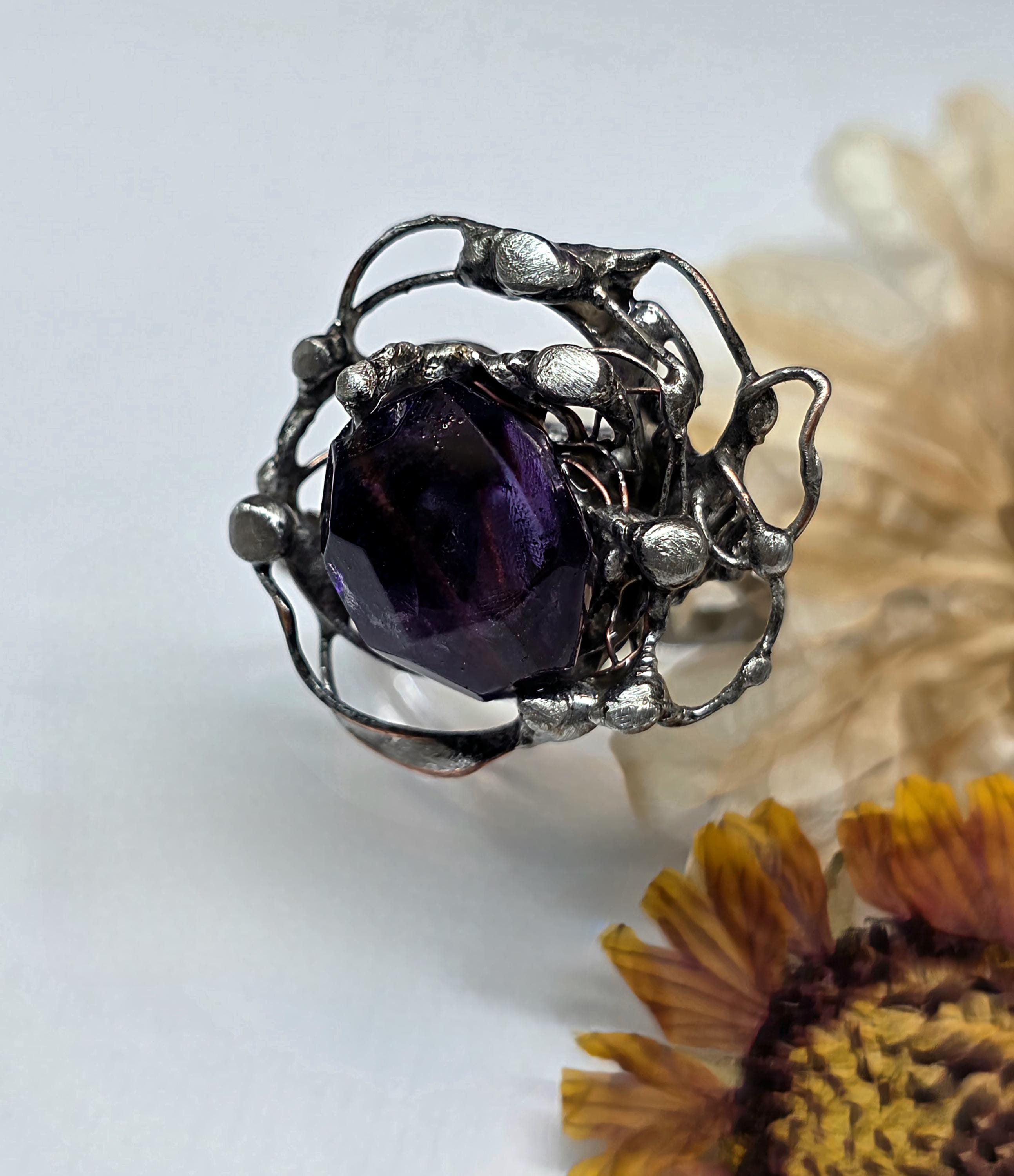 The Unraveling – Amethyst Statement Ring | Unbroken Collection