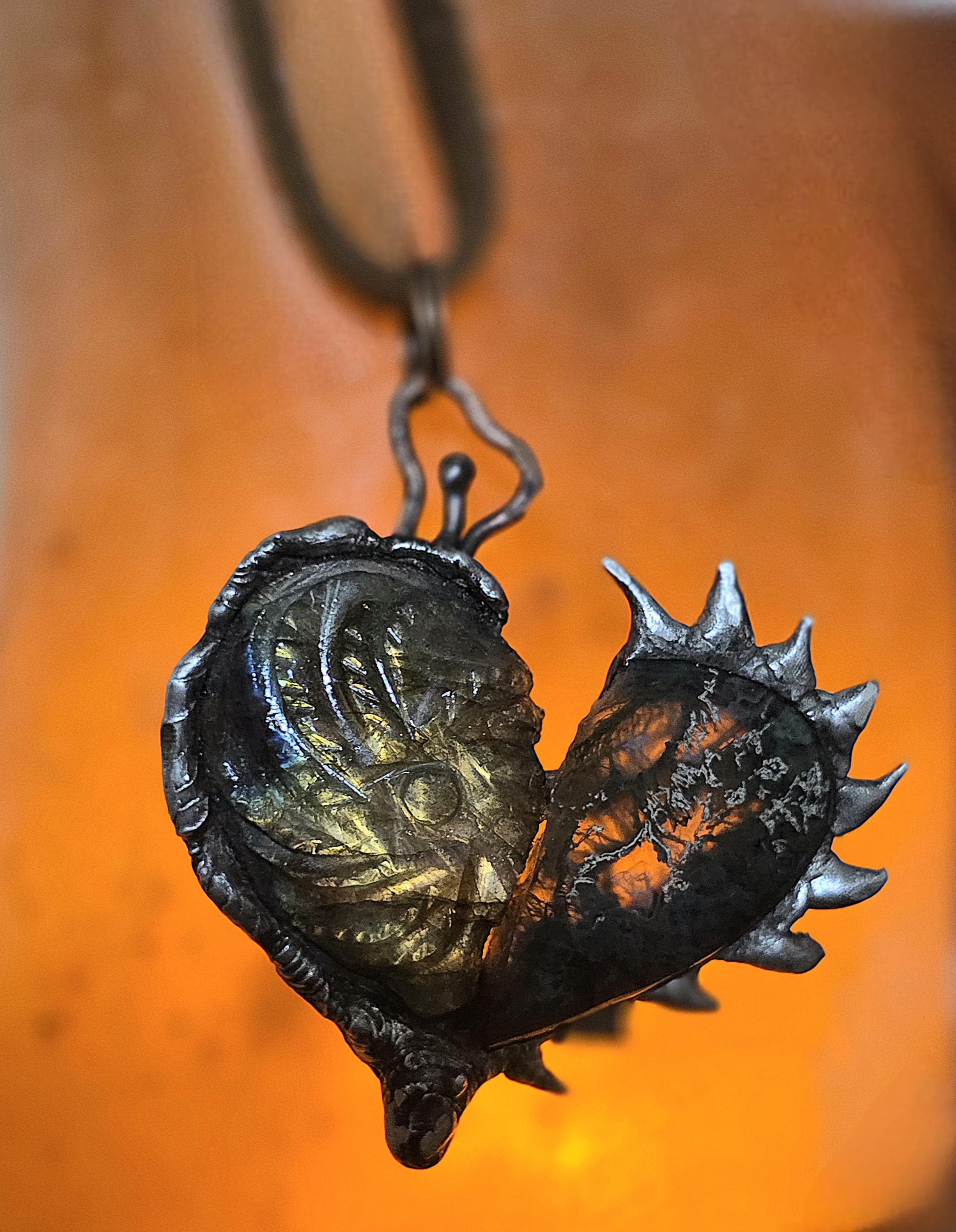 Once Broken, Now Unbreakable – Hand-Forged Heart Pendant, Mixed Stone Survivor Necklace, Rustic Copper & Silver Solder Jewelry, UNBROKEN Col