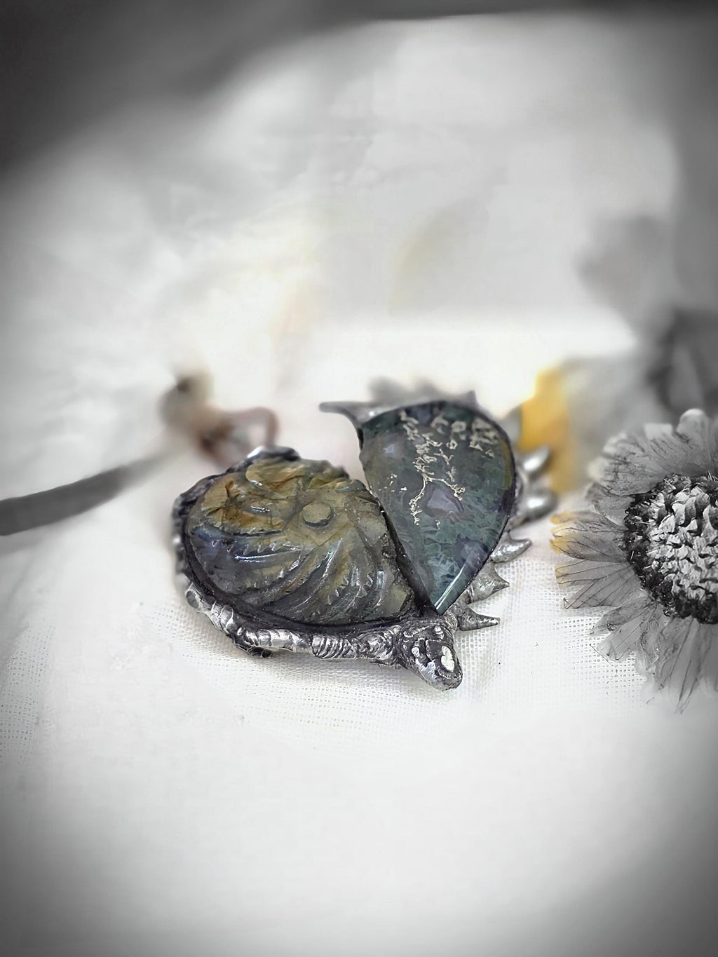 Once Broken, Now Unbreakable – Hand-Forged Heart Pendant, Mixed Stone Survivor Necklace, Rustic Copper & Silver Solder Jewelry, UNBROKEN Col