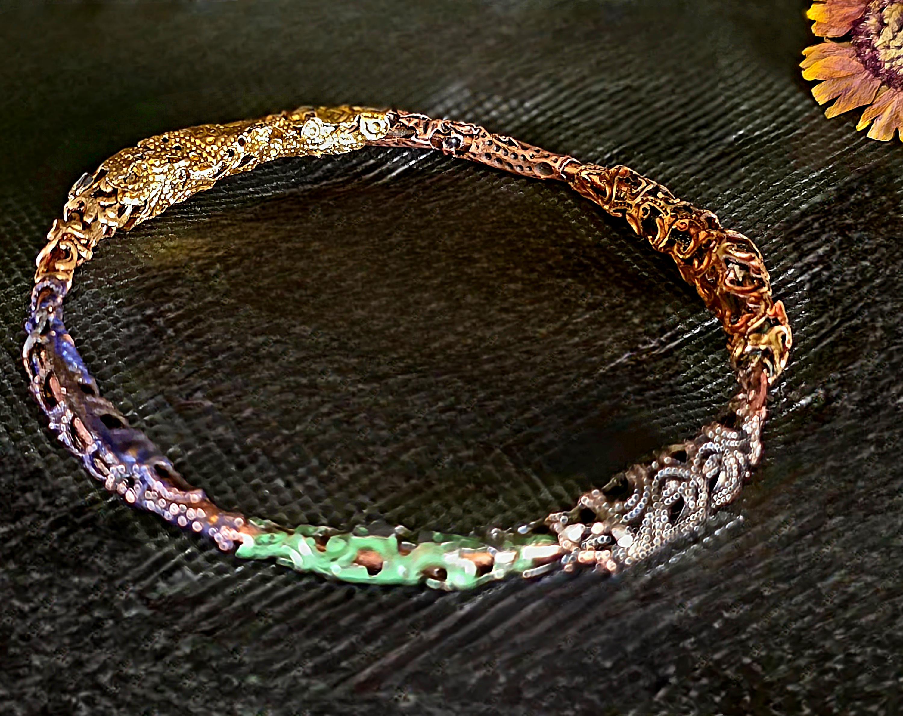 UNBROKEN Armor Bangle Bracelet – Handcrafted Copper Wire & Stone Bracelet, Rustic Warrior Jewelry, Forged Strength,Survivor JewelryUnbroken