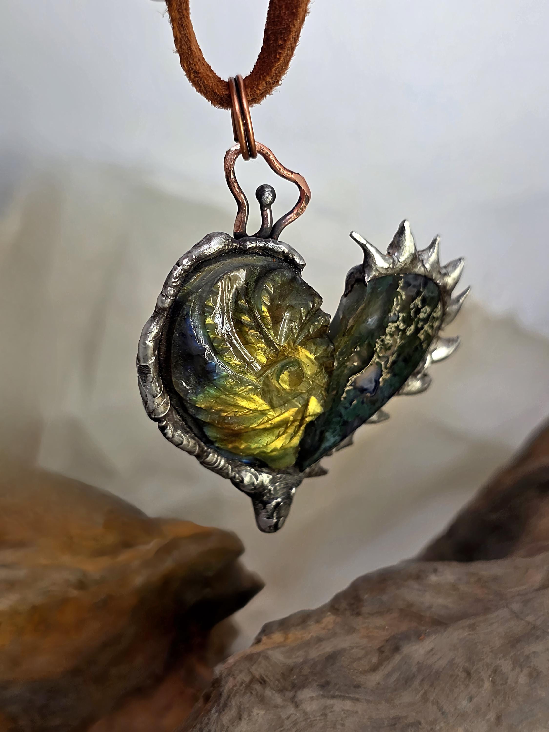 Once Broken, Now Unbreakable – Hand-Forged Heart Pendant, Mixed Stone Survivor Necklace, Rustic Copper & Silver Solder Jewelry, UNBROKEN Col