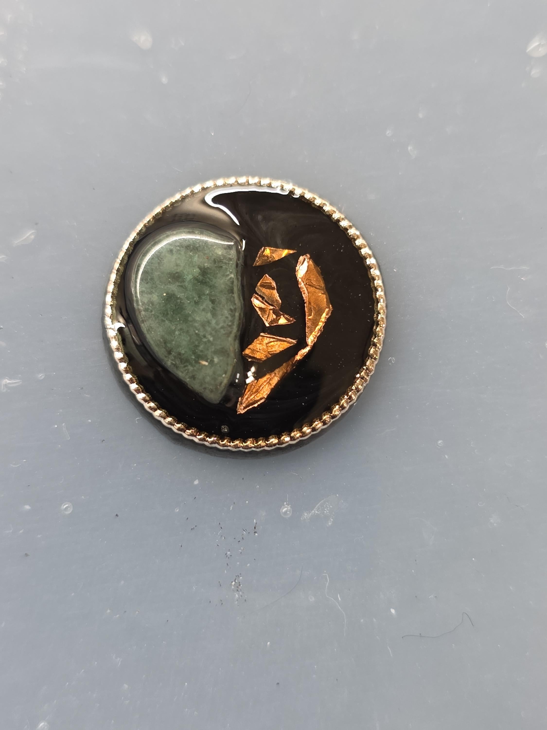 Shielded Heart Earrings – UNBROKEN Handcrafted Copper Shield Earrings with Aventurine Heart, Warrior Jewelry