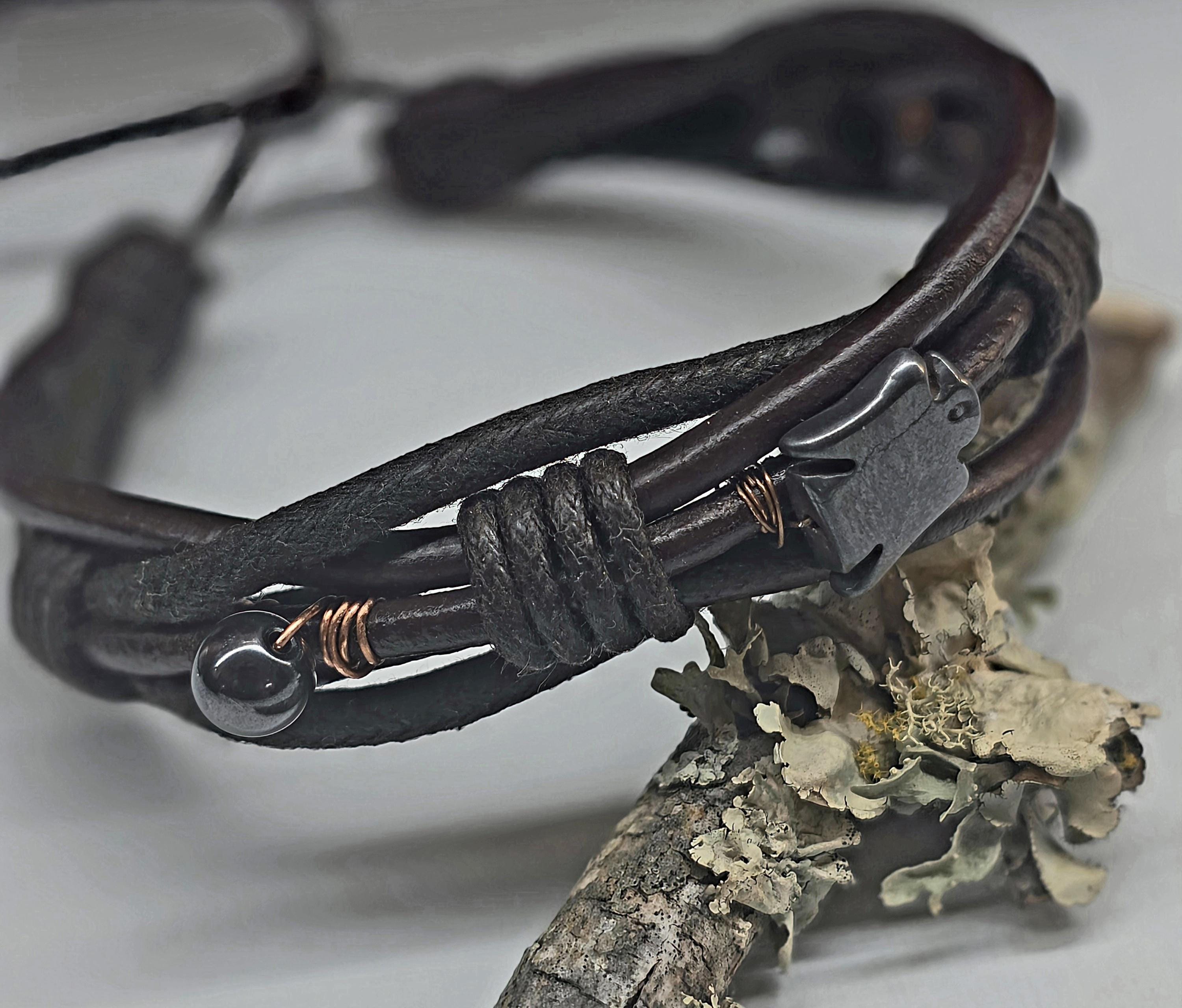 UNBROKEN Armor Bangle Bracelet – Handcrafted Copper Wire Stone Bracelet, Rustic Warrior Jewelry, Forged Strength,Survivor JewelryUnbroken