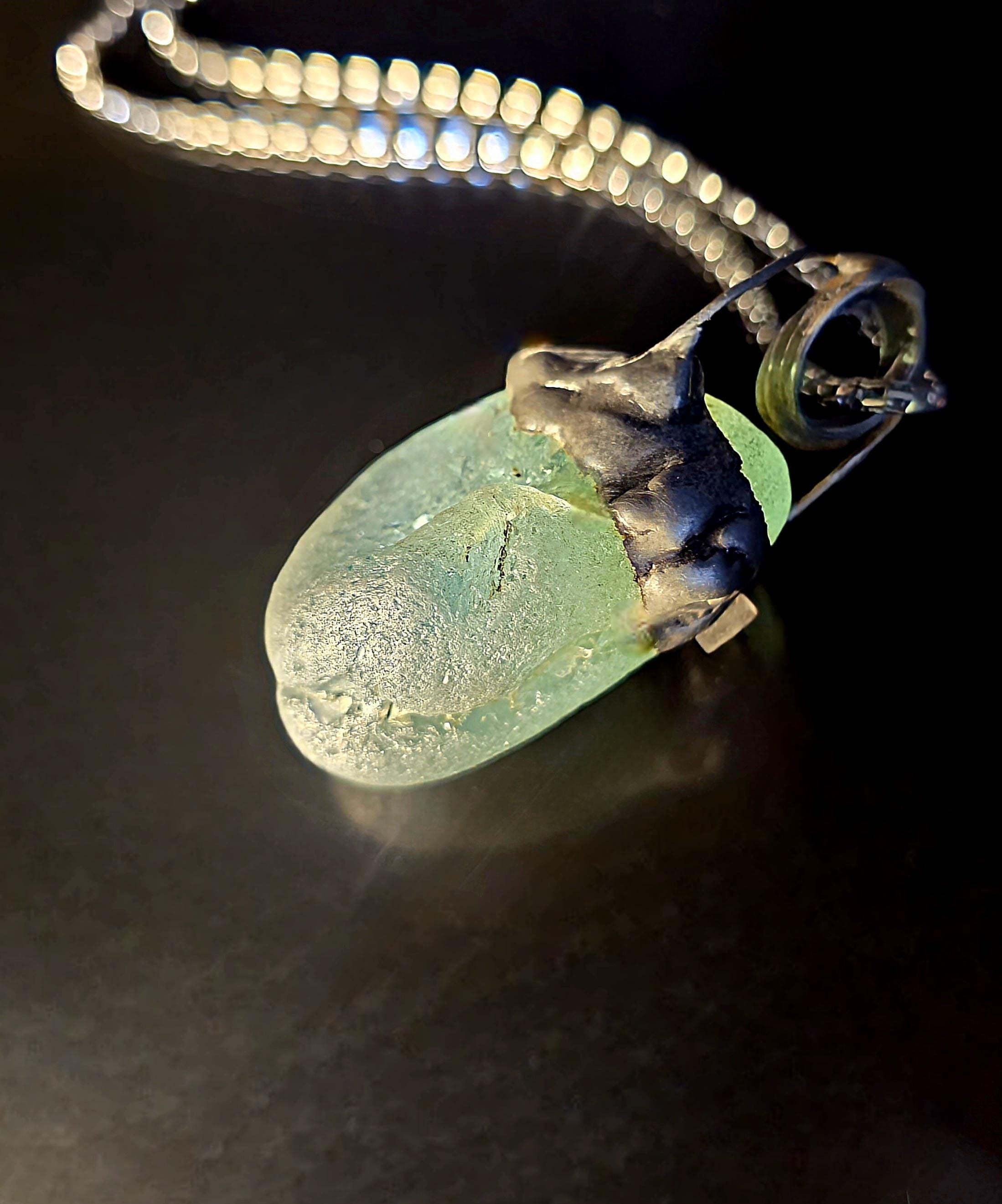 Survival Smoothed – UNBROKEN Kaua'i Hawai'i Sea Glass Pendant Necklace, Genuine Ocean-Tumbled Glass Talisman, Handcrafted Artisan Jewelry
