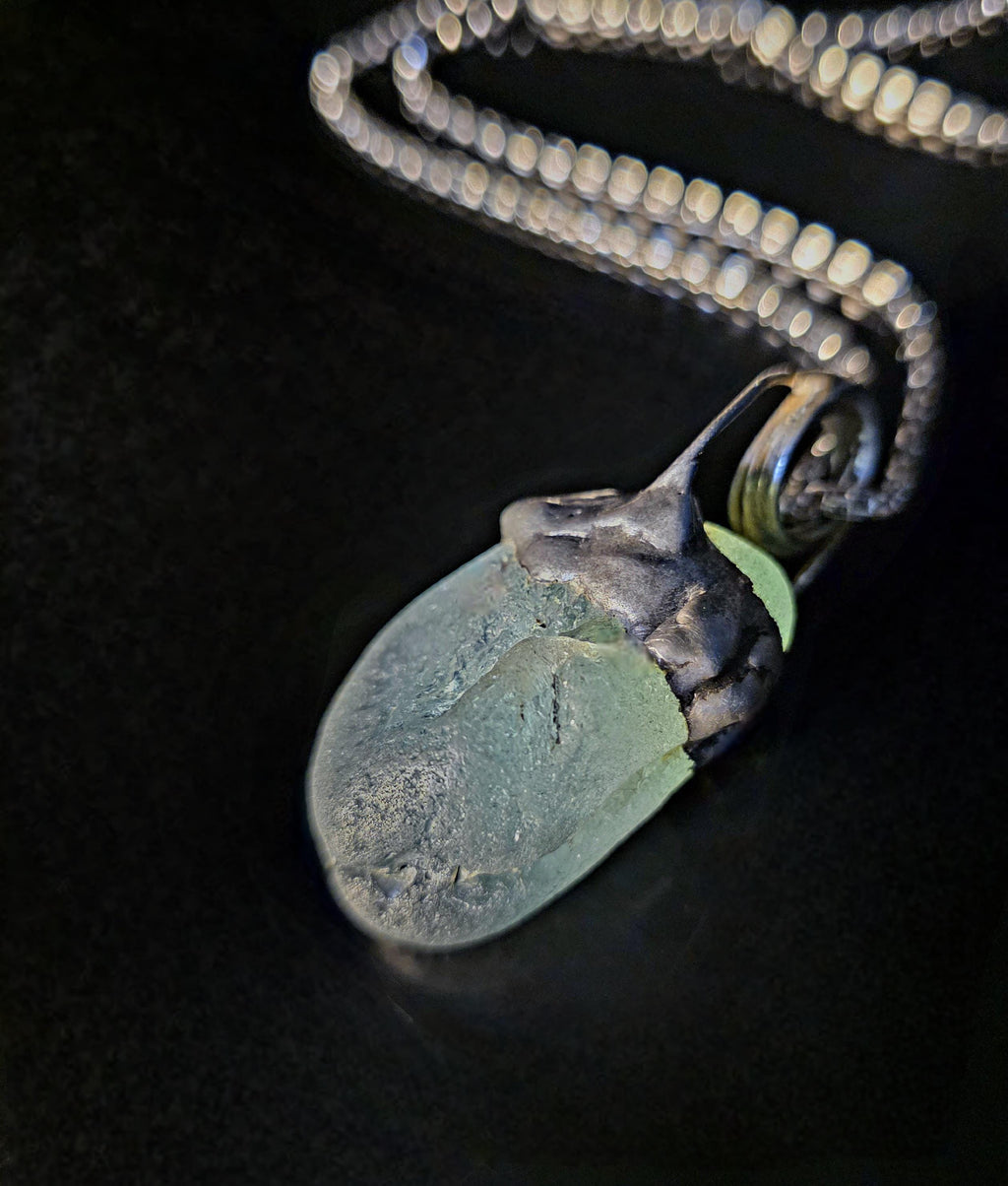 Survival Smoothed – UNBROKEN Kaua'i Hawai'i Sea Glass Pendant Necklace, Genuine Ocean-Tumbled Glass Talisman, Handcrafted Artisan Jewelry
