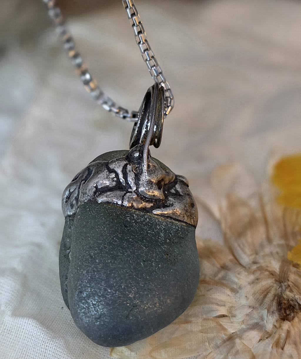 Survival Smoothed – UNBROKEN Kaua'i Hawai'i Sea Glass Pendant Necklace, Genuine Ocean-Tumbled Glass Talisman, Handcrafted Artisan Jewelry