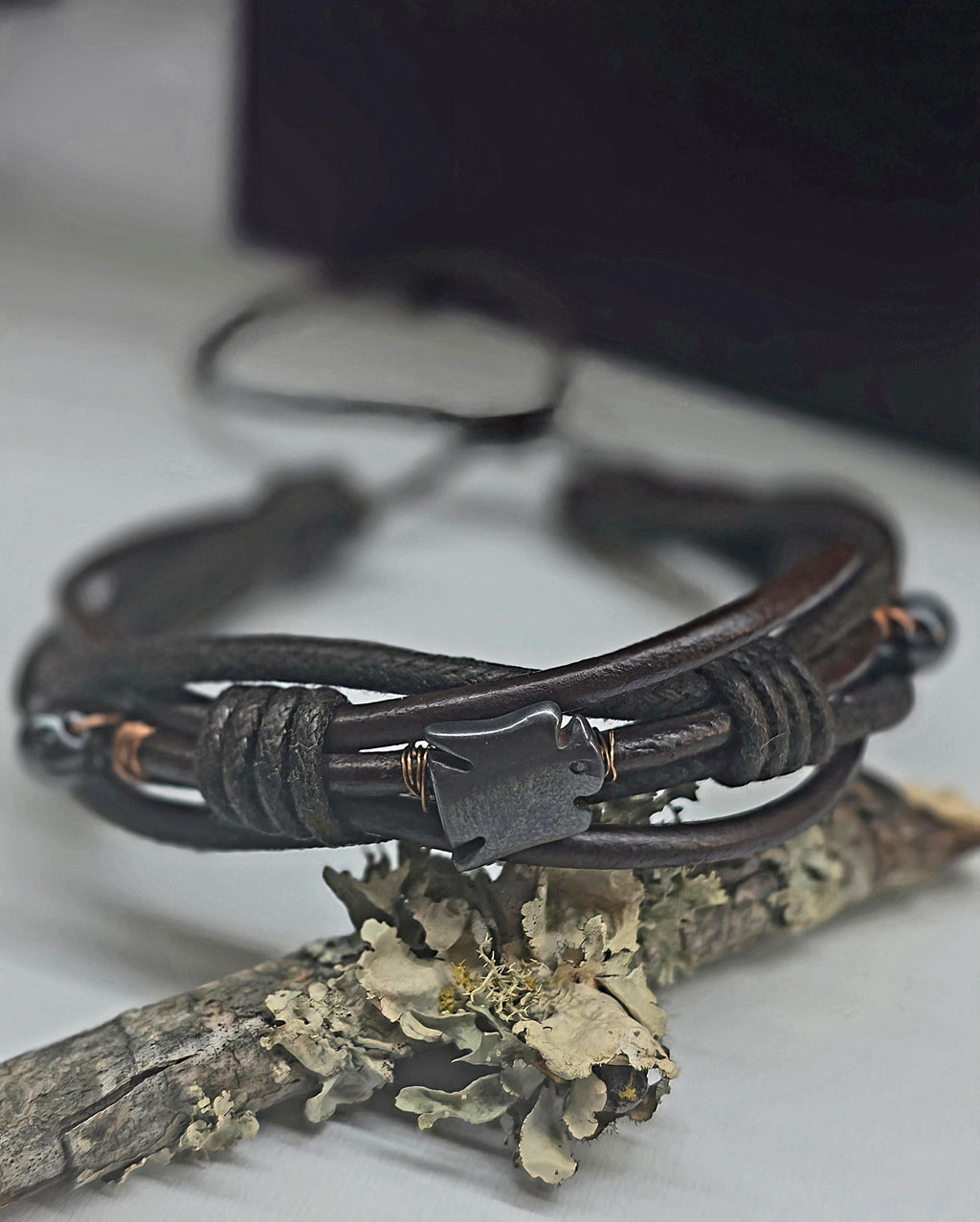 UNBROKEN Armor Bangle Bracelet – Handcrafted Copper Wire Stone Bracelet, Rustic Warrior Jewelry, Forged Strength,Survivor JewelryUnbroken