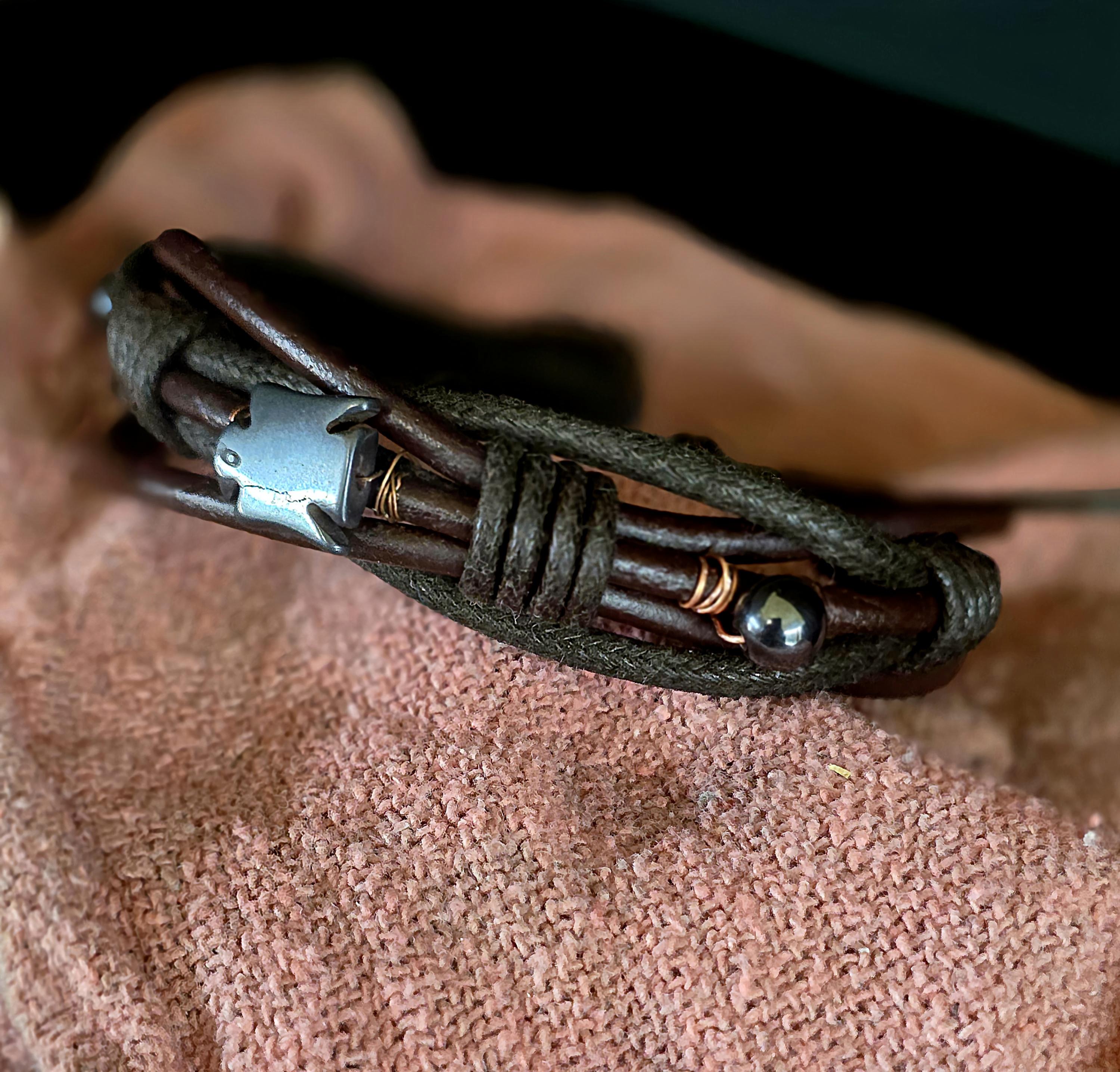 UNBROKEN Armor Bangle Bracelet – Handcrafted Copper Wire Stone Bracelet, Rustic Warrior Jewelry, Forged Strength,Survivor JewelryUnbroken
