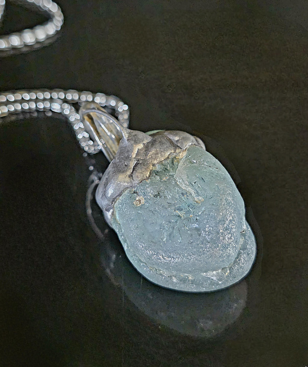 Survival Smoothed – UNBROKEN Kaua'i Hawai'i Sea Glass Pendant Necklace, Genuine Ocean-Tumbled Glass Talisman, Handcrafted Artisan Jewelry