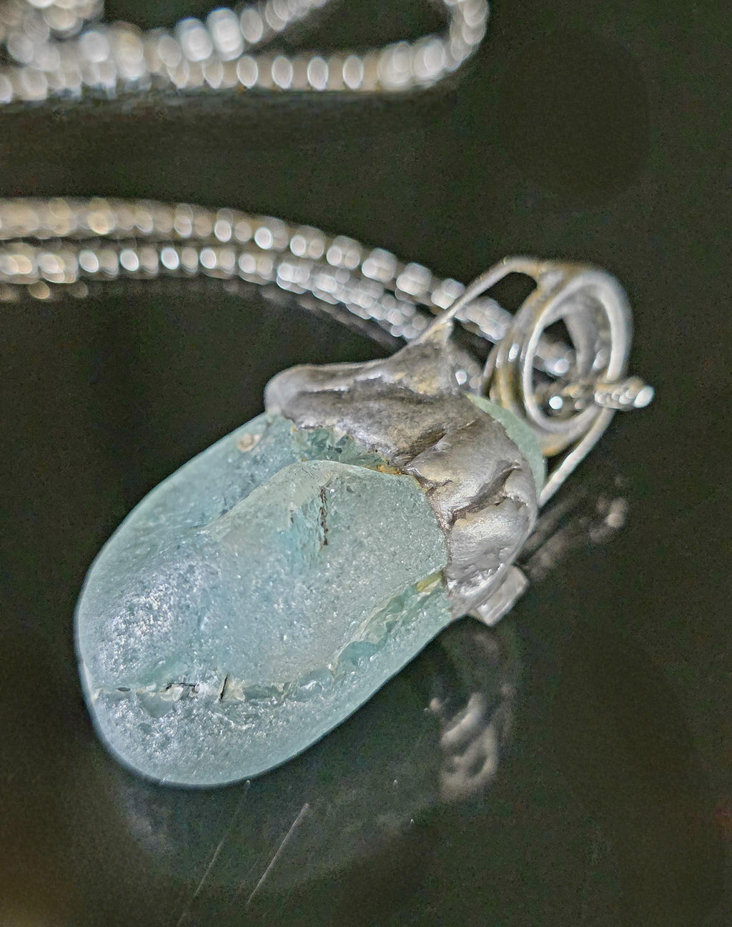 Survival Smoothed – UNBROKEN Kaua'i Hawai'i Sea Glass Pendant Necklace, Genuine Ocean-Tumbled Glass Talisman, Handcrafted Artisan Jewelry