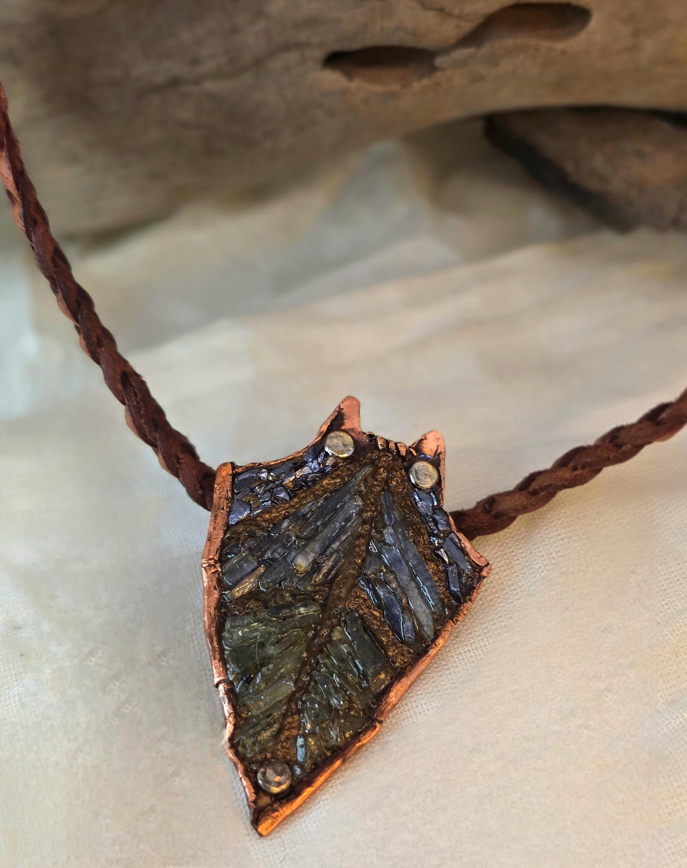 RESURGENT – We Knew Hell But Chose Not to Stay, “I Remain” Copper Necklace, Pearl & Hematite Pendant, Handmade Rustic Survivor.