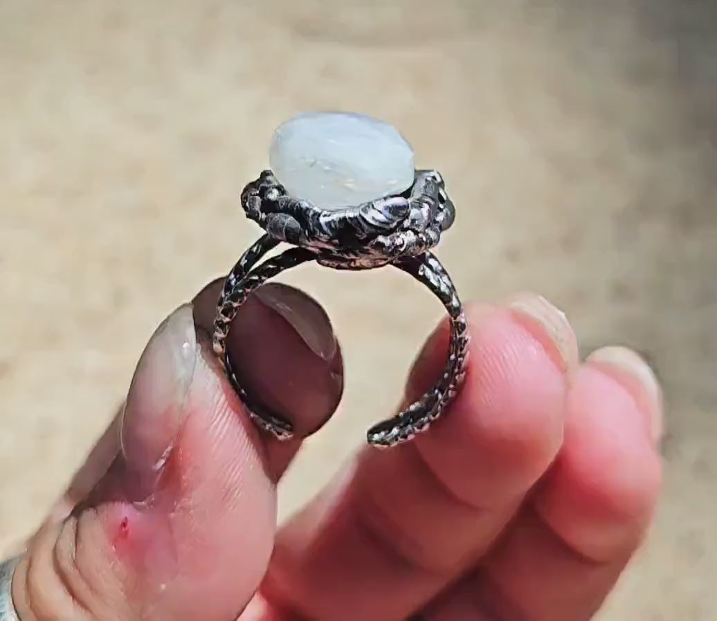 Moonstone & Silver Solder Ring